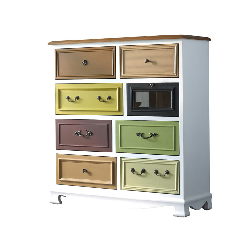 Nautical Vertical Lingerie Chest Wood Storage Chest Dresser for Bedroom