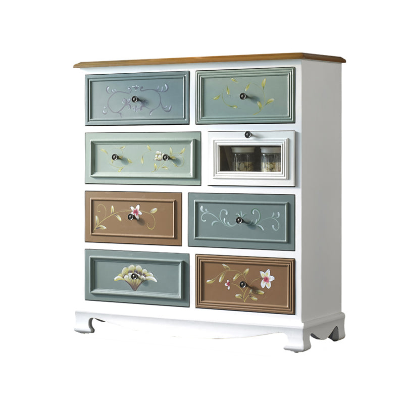 Nautical Vertical Lingerie Chest Wood Storage Chest Dresser for Bedroom