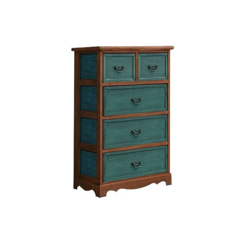 Coastal Storage Chest Solid Wood Dresser with 6/5 Drawers , 11.7 Inch W