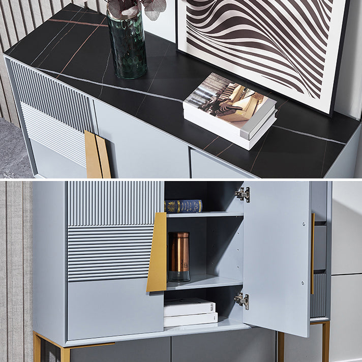 Contemporary Glam Combo Dresser Stone Storage Chest Dresser for Bedroom