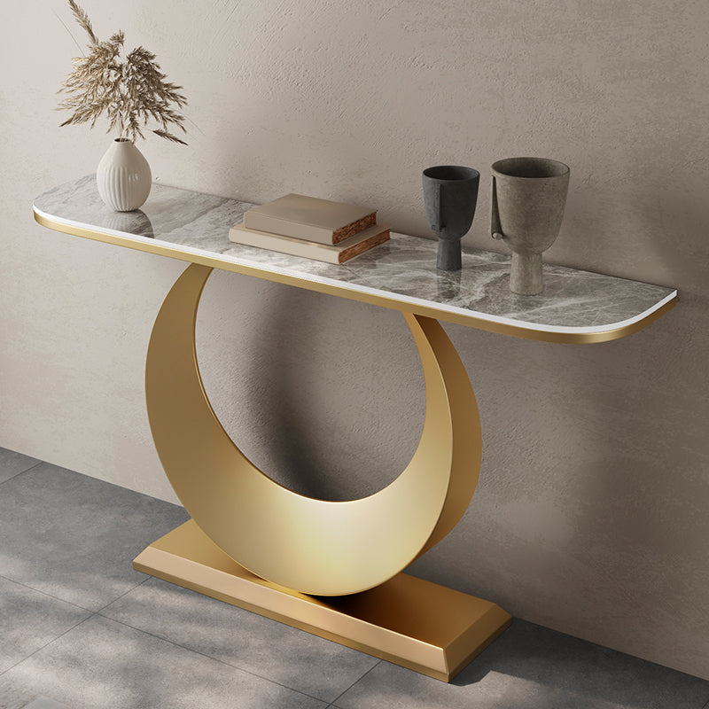Modern Console Table Stone Half Moon End Table , 11.81-inch Wide