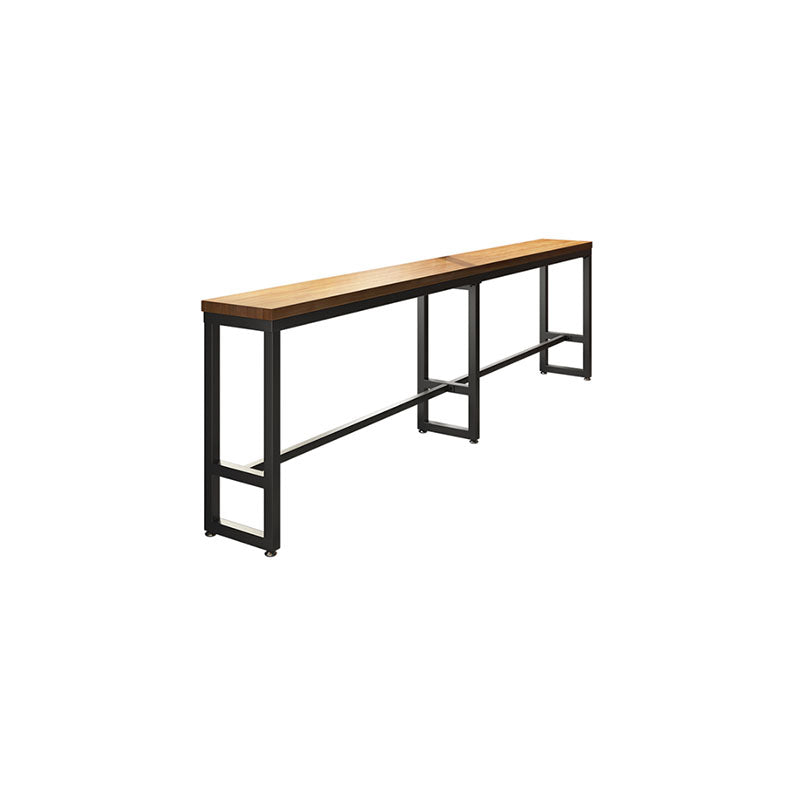 Solid Wood Bar Table Set 1/7 Pcs Industrial Metal Frame Bar Table and Stools