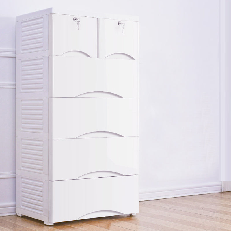 Modern Plastic Kids Nightstand Chest Nursery Dresser with 5/6 Drawers