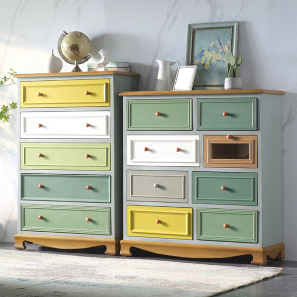 Nautical Vertical Lingerie Chest Wood Storage Chest Dresser for Bedroom