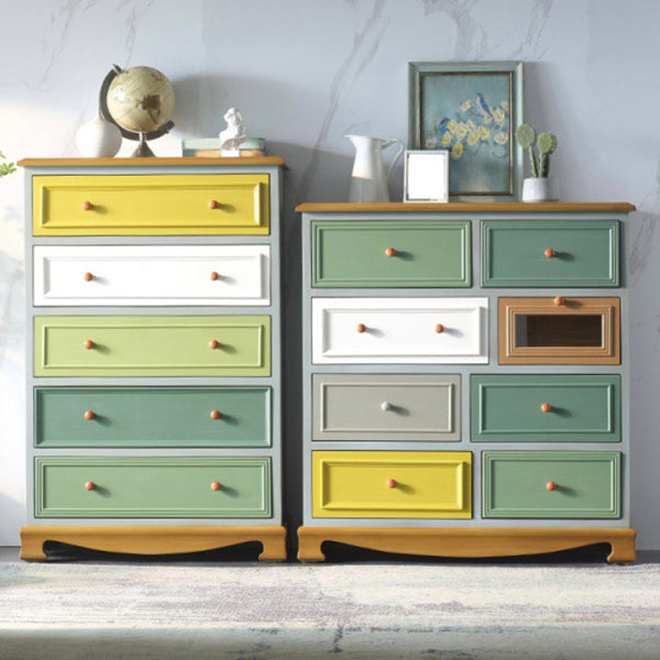 Nautical Vertical Lingerie Chest Wood Storage Chest Dresser for Bedroom