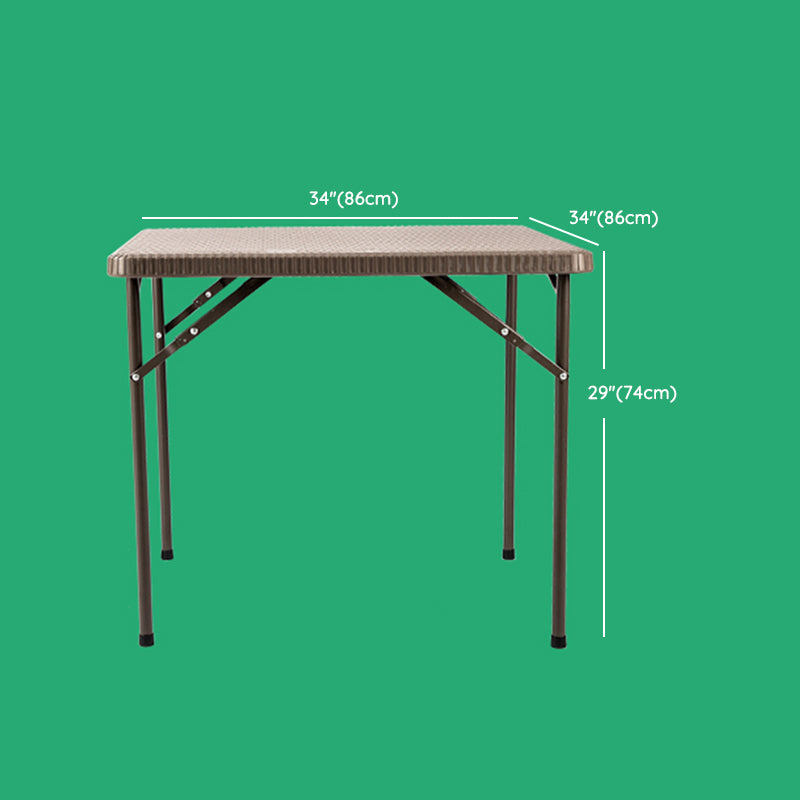 Modern Rattan Patio Dining Table 1/3/5 PCS Brown Dining Set with Collapsible Table