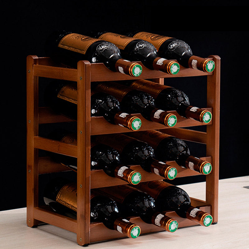 Modern Wine Rack Solid Wood Wine Bottle Rack for Living Room