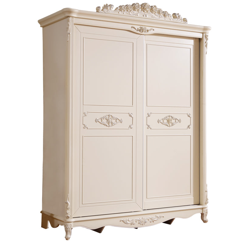 Modern Style White Wardrobe Cabinet Wood Clothes Rail Wardrobe Armoire