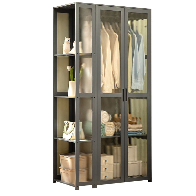 Modern Style Wardrobe Cabinet Wood Clothes Rail Wardrobe Armoire for Home
