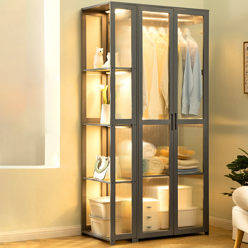 Modern Style Wardrobe Cabinet Wood Clothes Rail Wardrobe Armoire for Home