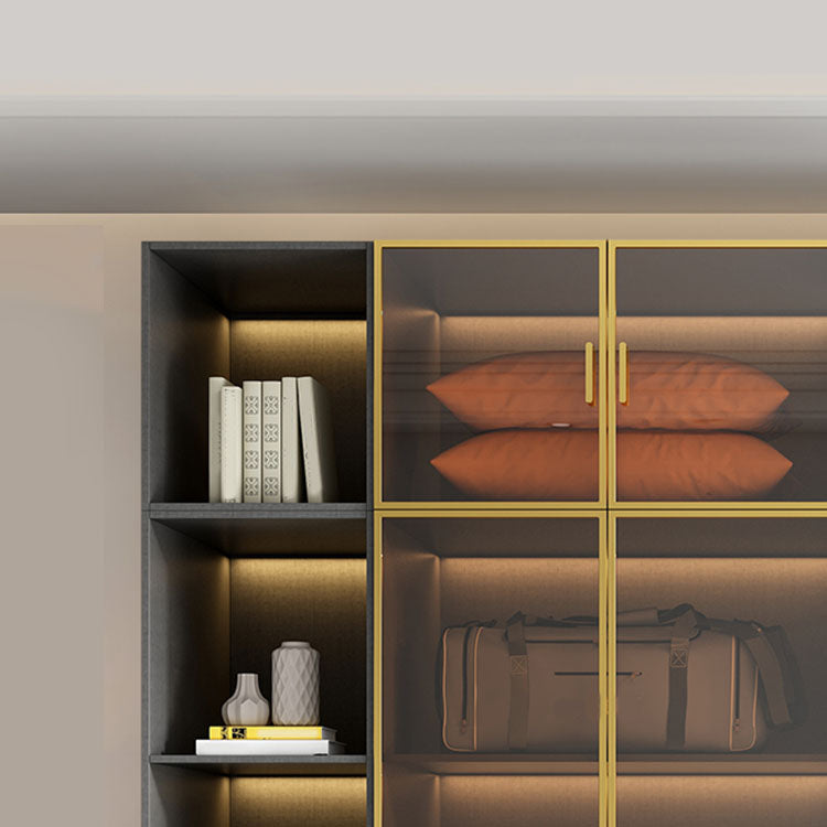 Modern Glass Wardrobe Wardrobe Armoire Wardrobe Cabinet for Home