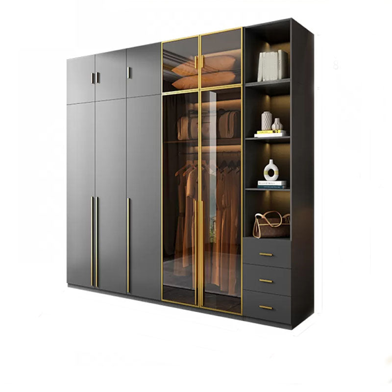 Modern Glass Wardrobe Wardrobe Armoire Wardrobe Cabinet for Home