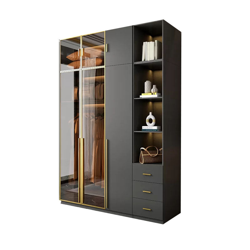 Modern Glass Wardrobe Wardrobe Armoire Wardrobe Cabinet for Home