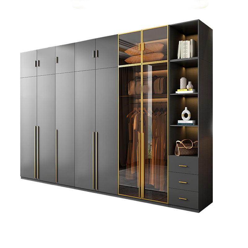 Modern Glass Wardrobe Wardrobe Armoire Wardrobe Cabinet for Home