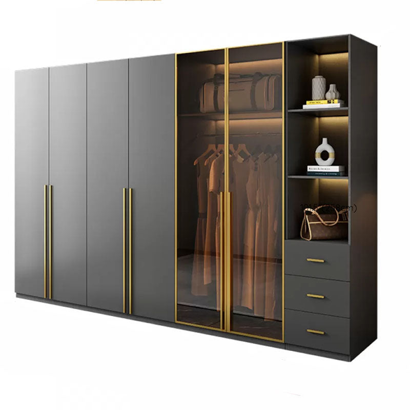 Modern Glass Wardrobe Wardrobe Armoire Wardrobe Cabinet for Home