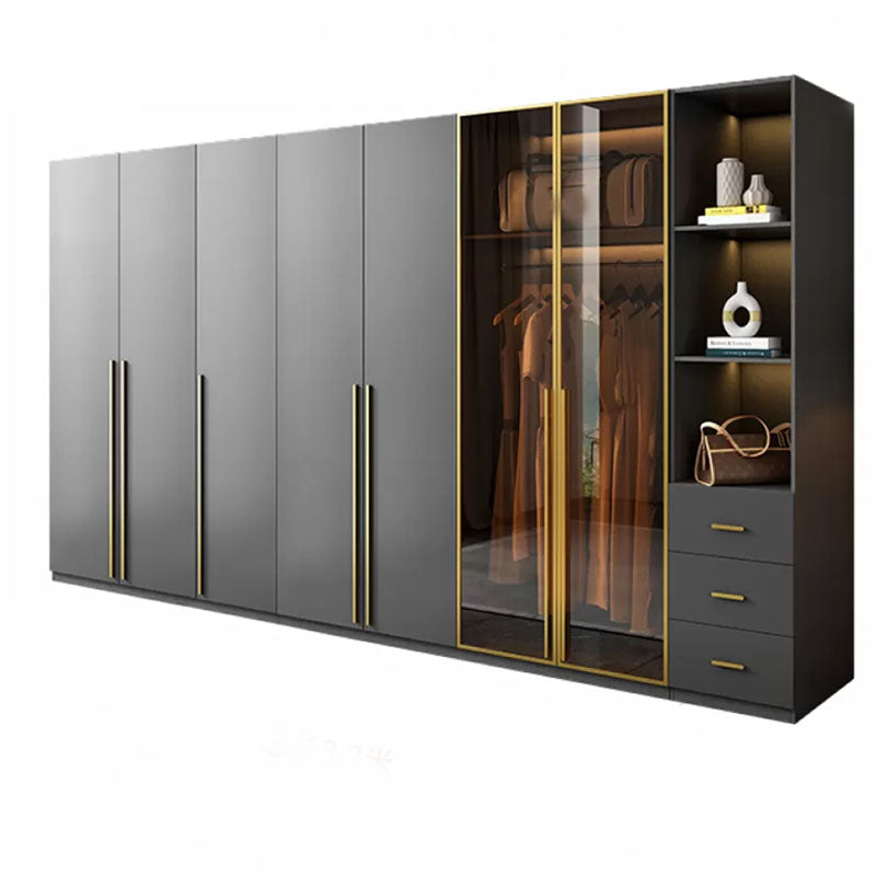 Modern Glass Wardrobe Wardrobe Armoire Wardrobe Cabinet for Home