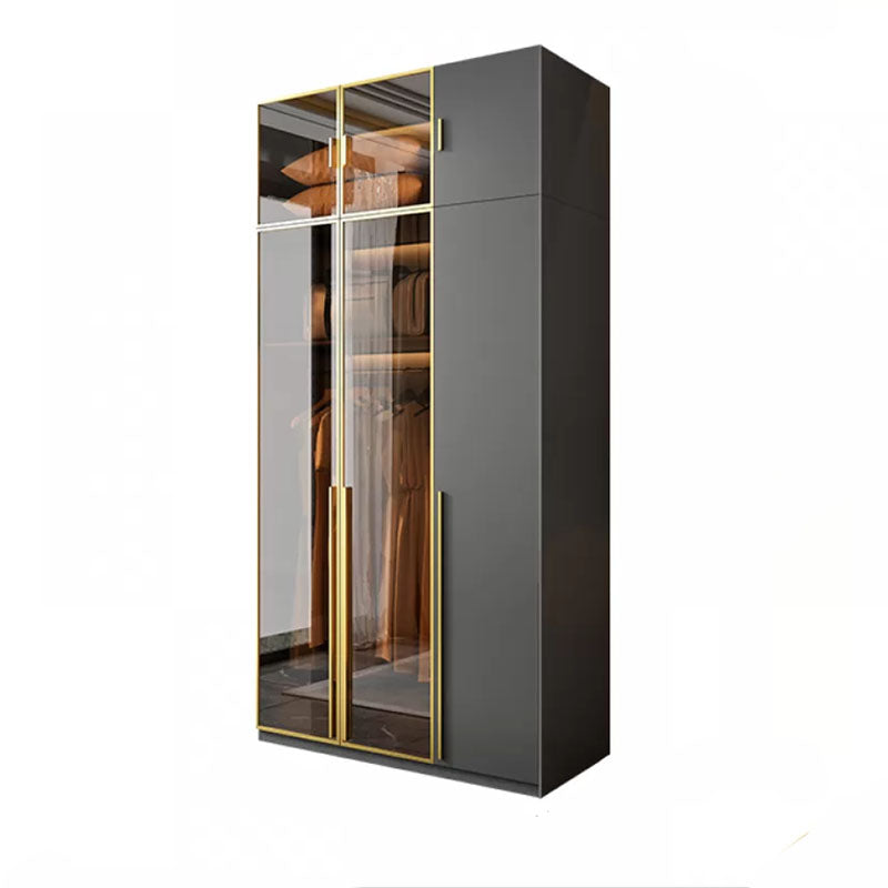 Modern Glass Wardrobe Wardrobe Armoire Wardrobe Cabinet for Home