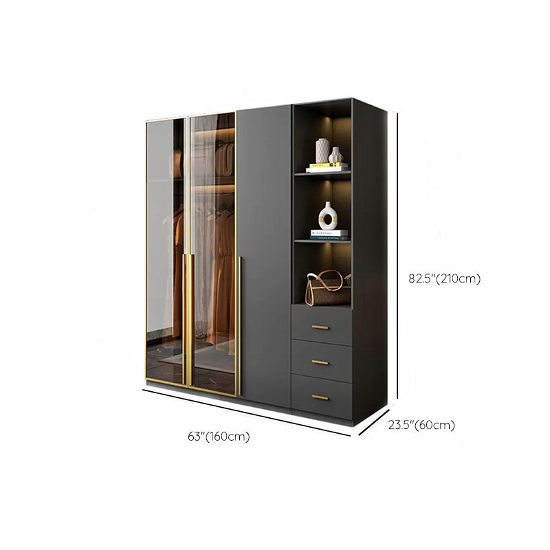 Modern Glass Wardrobe Wardrobe Armoire Wardrobe Cabinet for Home