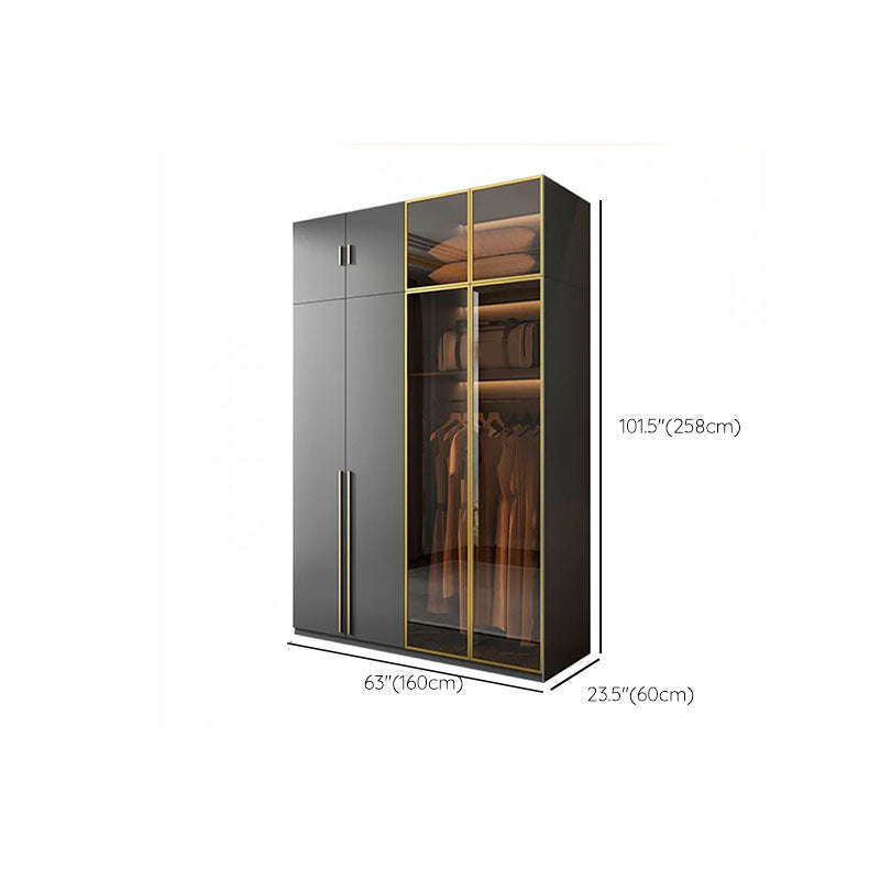 Modern Glass Wardrobe Wardrobe Armoire Wardrobe Cabinet for Home