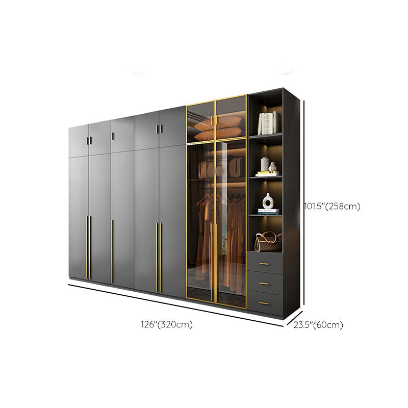Modern Glass Wardrobe Wardrobe Armoire Wardrobe Cabinet for Home