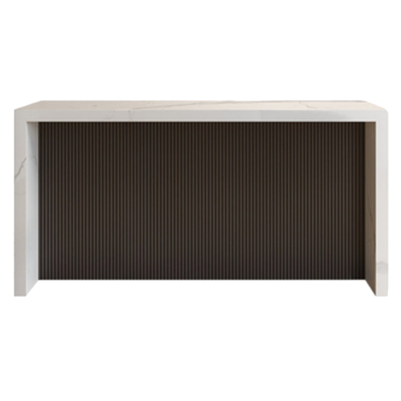 Glam Style Bar Table Faux Marble Rectangle Bar Dining Table for Living Room