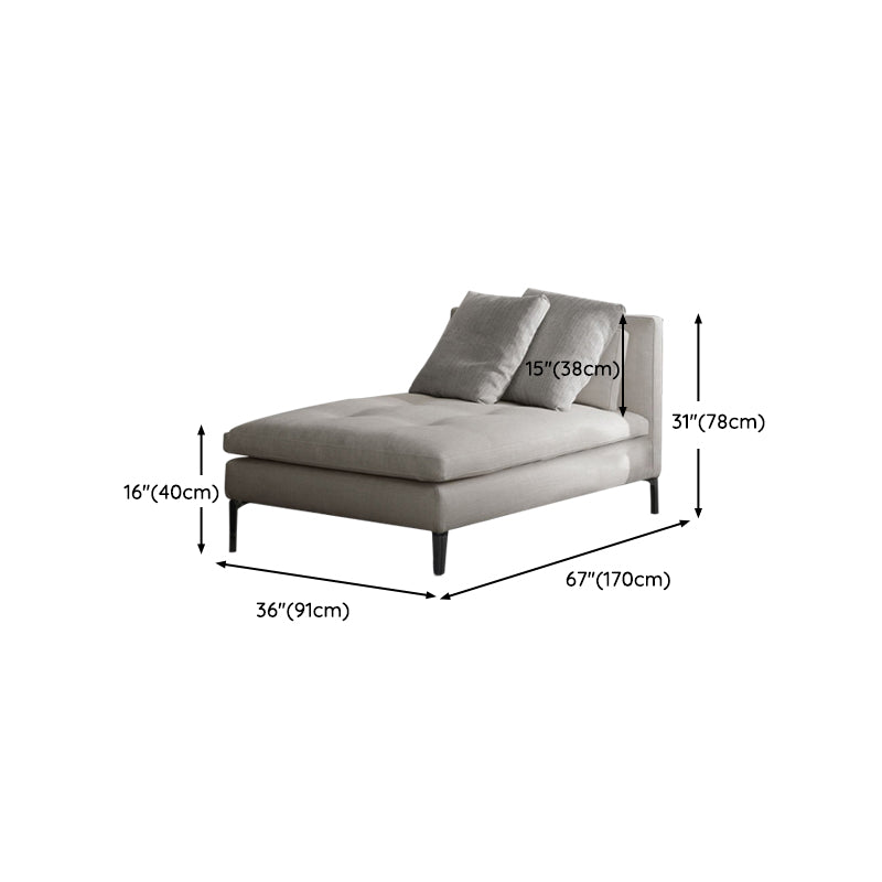 Living Room Chaise Square Arms Modern Chaise Lounge with Cotton Upholster