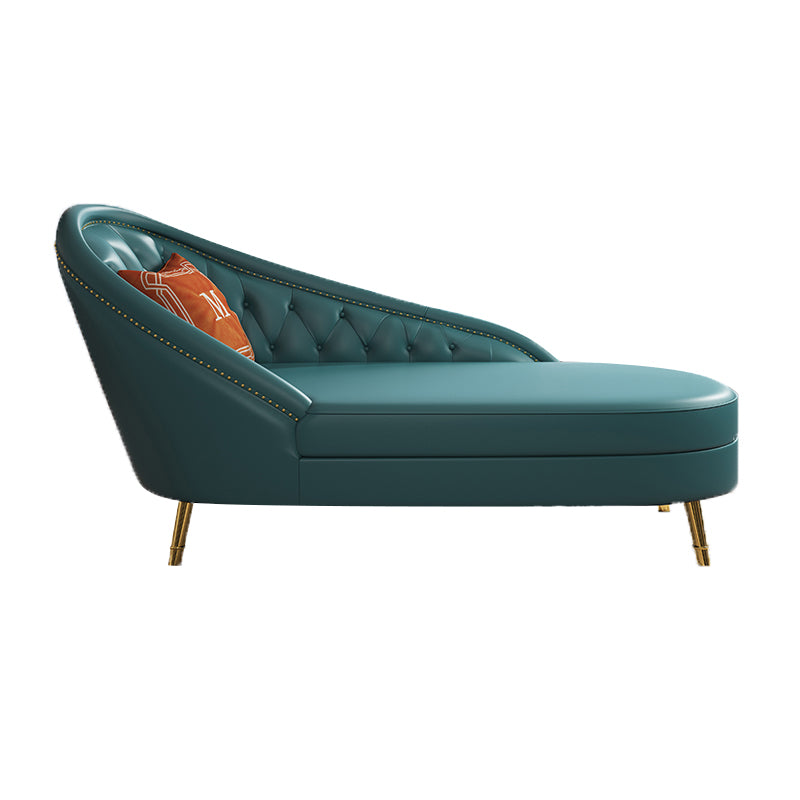 Living Room Chaise Rolled Arms Modern Chaise Lounge with Leather Upholster