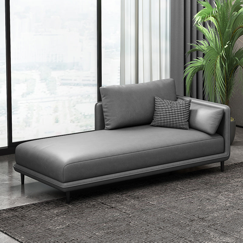 Modern Chaise Lounge Faux Leather Chaise Lounge Sofa with Pillow