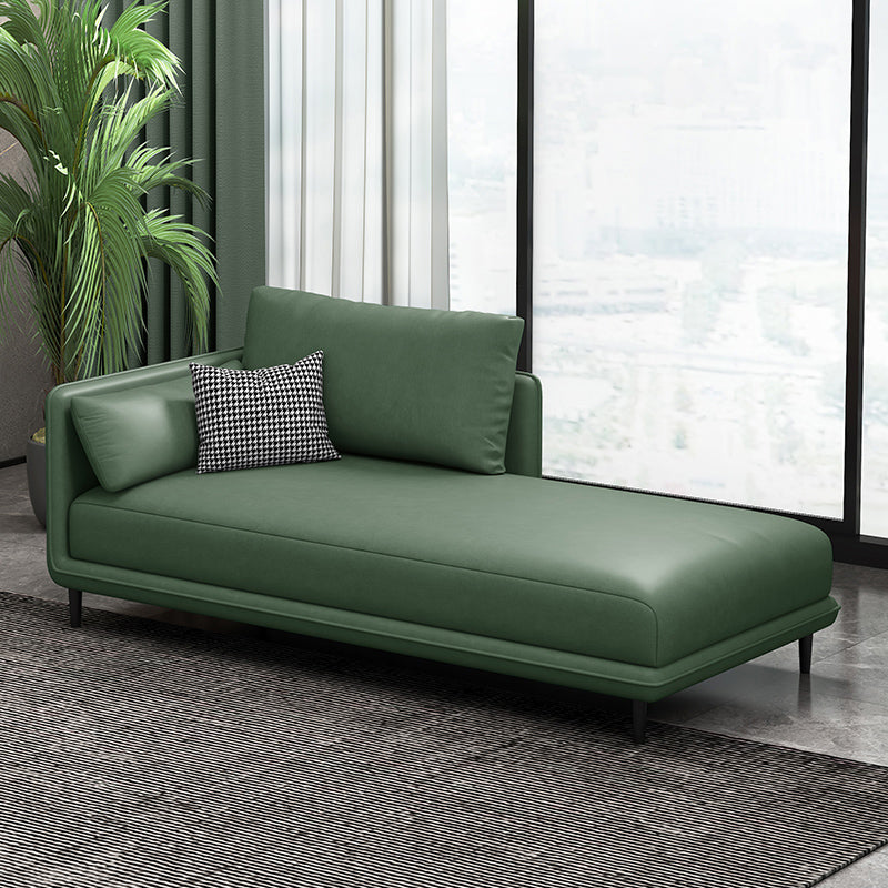 Modern Chaise Lounge Faux Leather Chaise Lounge Sofa with Pillow