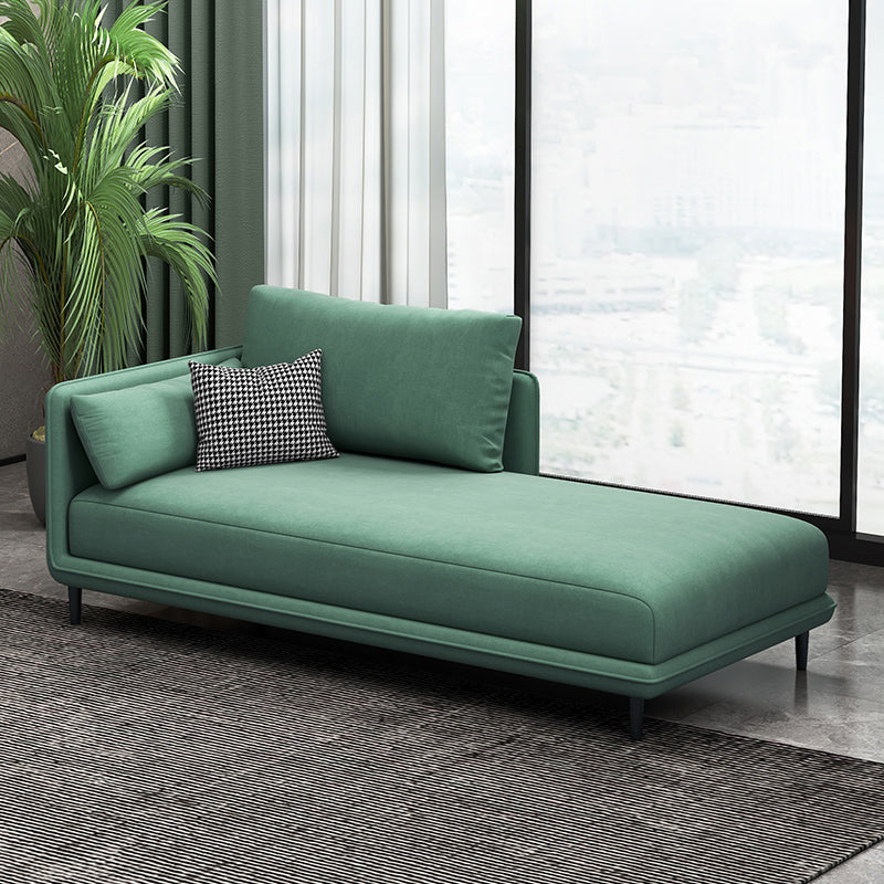 Modern Chaise Lounge Faux Leather Chaise Lounge Sofa with Pillow