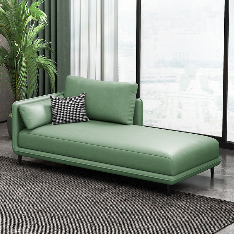 Modern Chaise Lounge Faux Leather Chaise Lounge Sofa with Pillow