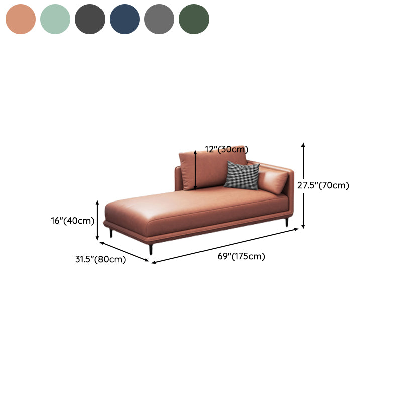 Modern Chaise Lounge Faux Leather Chaise Lounge Sofa with Pillow