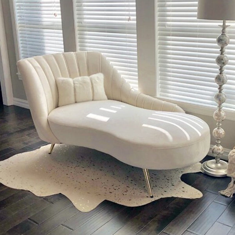 Glam Tufted Velvet Chaise Lounge with Reclining Channel Stitch Chaise for Living Room