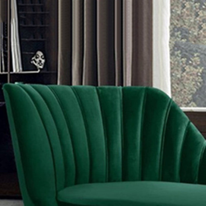 Glam Tufted Velvet Chaise Lounge with Reclining Channel Stitch Chaise for Living Room