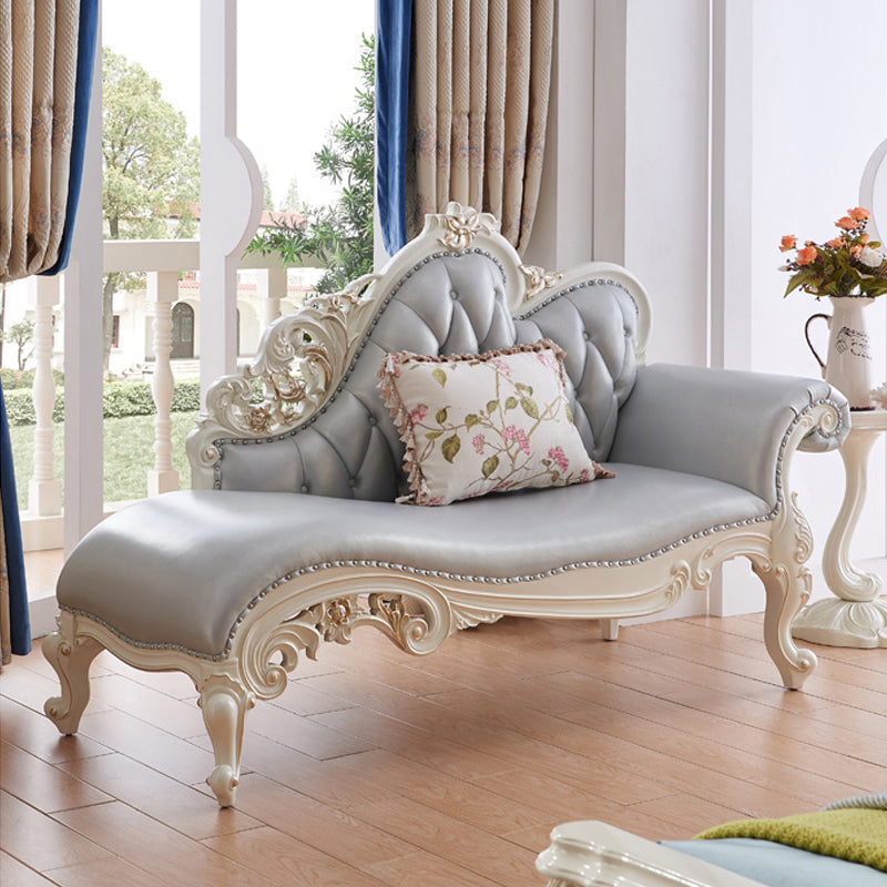 Glam Chaise Lounge Genuine Leather Chaise Lounge Sofa for Living Room