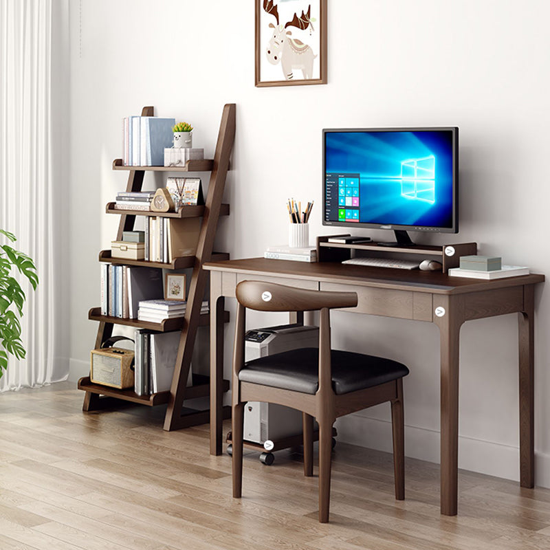 Modern Open Back Ladder Bookshelf Wooden Bookcase for Study Room