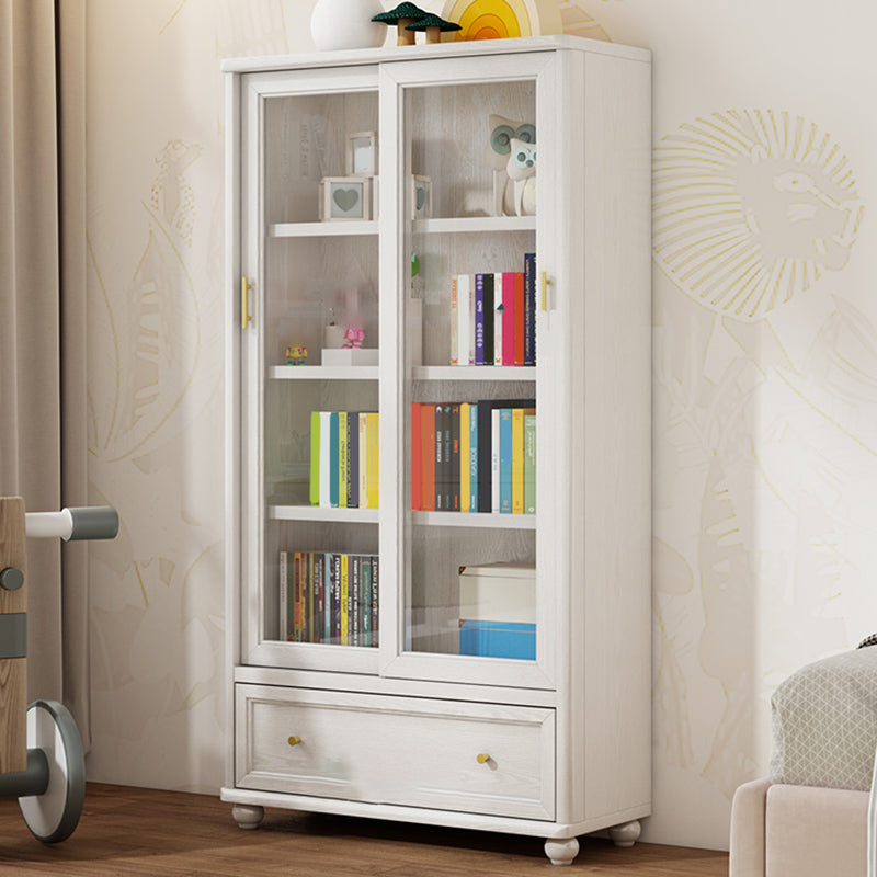 Glam Style Closed Back Bookshelf Standard Wooden Bookcase for Study Room