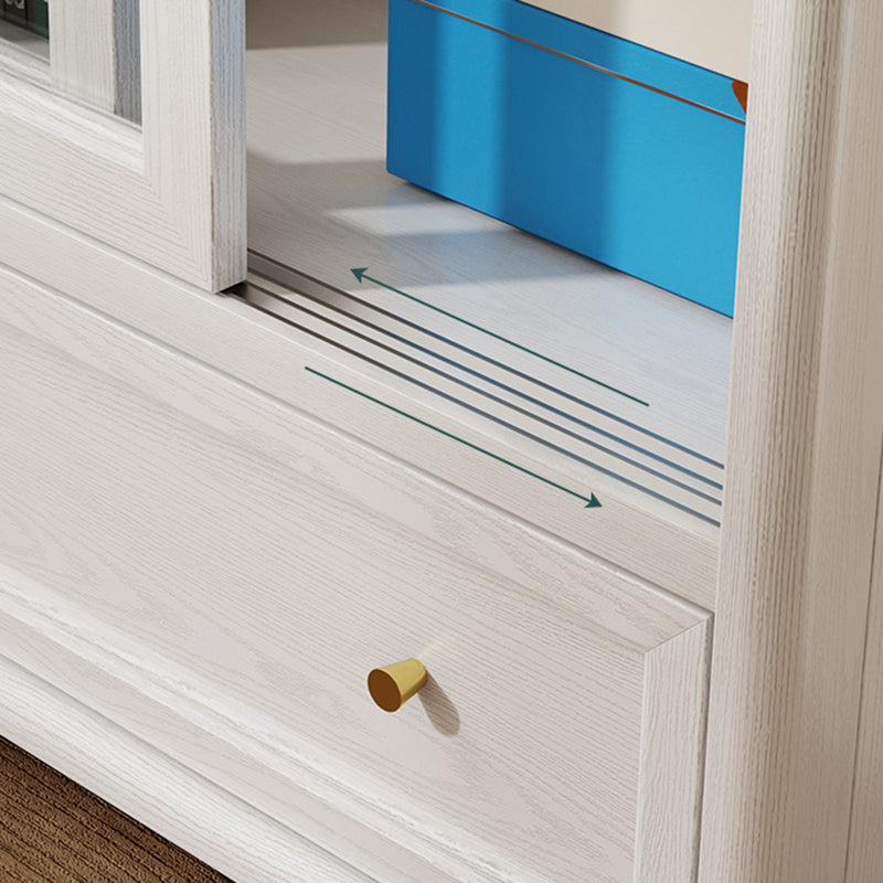 Glam Style Closed Back Bookshelf Standard Wooden Bookcase for Study Room