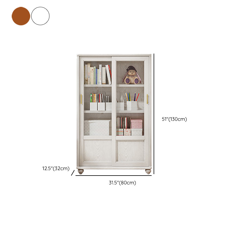 Glam Style Closed Back Bookshelf Standard Wooden Bookcase for Study Room