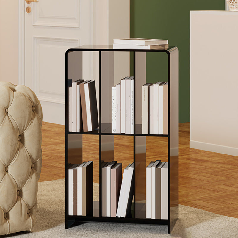 Modern Open Back Standard Bookshelf Acrylic Bookcase with Rectangular Shelves