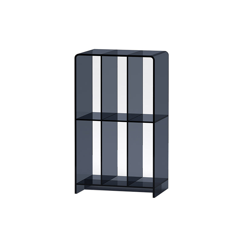 Modern Open Back Standard Bookshelf Acrylic Bookcase with Rectangular Shelves