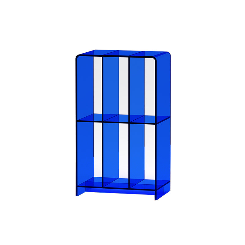 Modern Open Back Standard Bookshelf Acrylic Bookcase with Rectangular Shelves