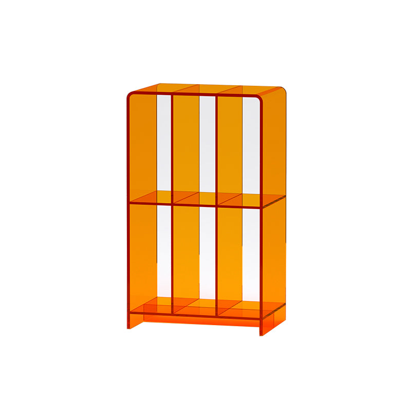 Modern Open Back Standard Bookshelf Acrylic Bookcase with Rectangular Shelves