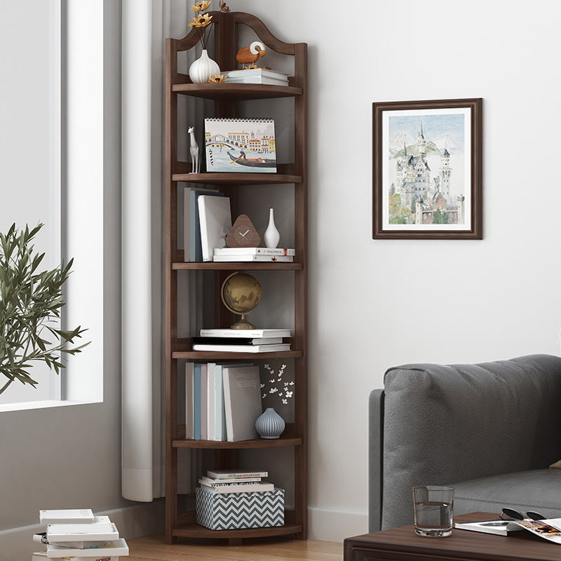 Modern Style Open Back Bookshelf Vertical Wooden Bookcase with Shelves