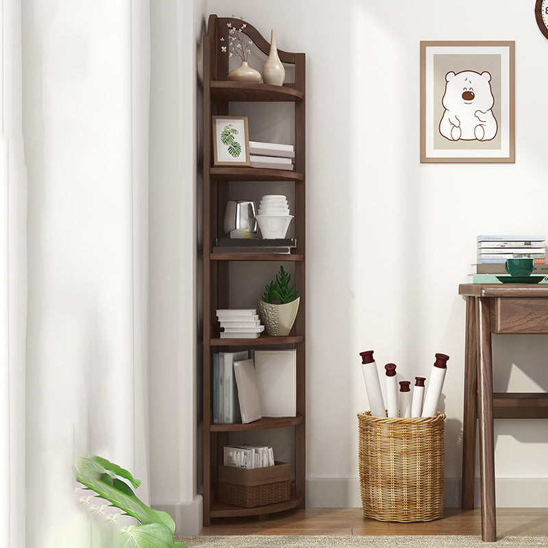 Modern Style Open Back Bookshelf Vertical Wooden Bookcase with Shelves
