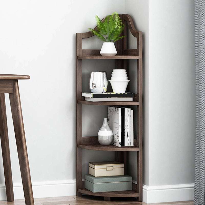 Modern Style Open Back Bookshelf Vertical Wooden Bookcase with Shelves