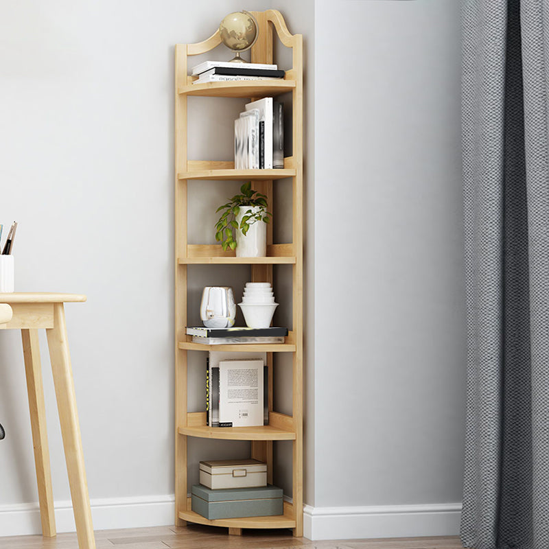 Modern Style Open Back Bookshelf Vertical Wooden Bookcase with Shelves