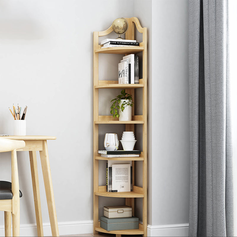 Modern Style Open Back Bookshelf Vertical Wooden Bookcase with Shelves