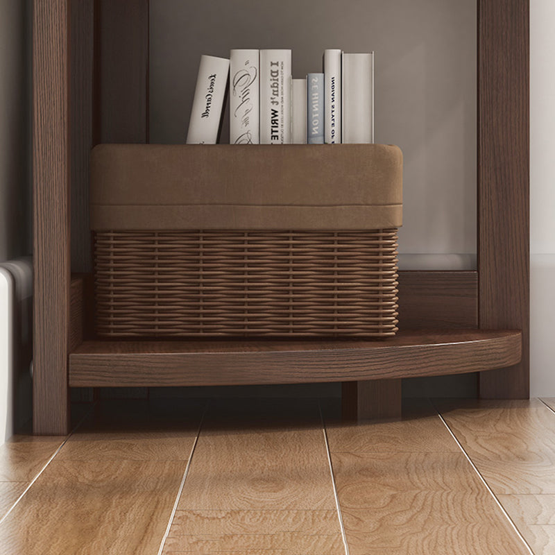 Modern Style Open Back Bookshelf Vertical Wooden Bookcase with Shelves