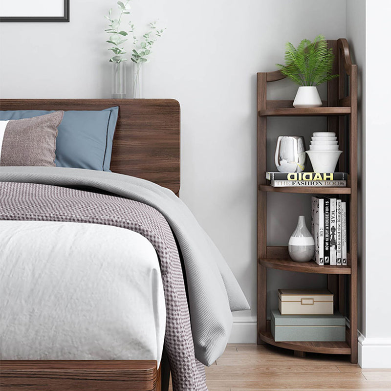 Modern Style Open Back Bookshelf Vertical Wooden Bookcase with Shelves